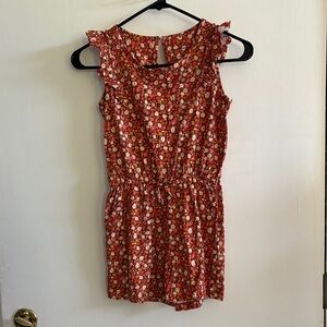 Floral Sleeveless Girls Romper